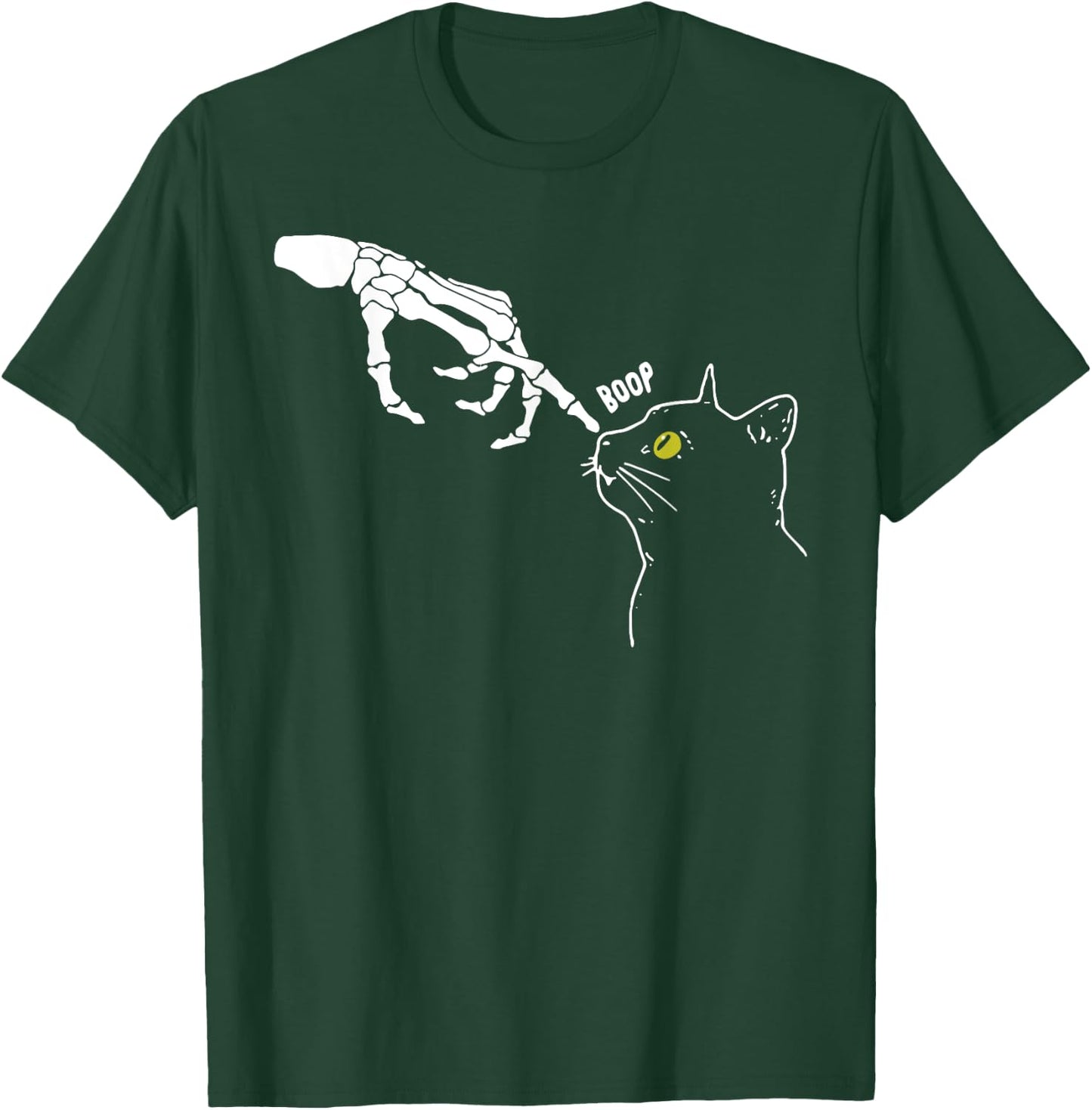 Halloween Skeleton Hand Cat Boop Funny Costume Cat Lovers T-Shirt - T-Shirt | Forest