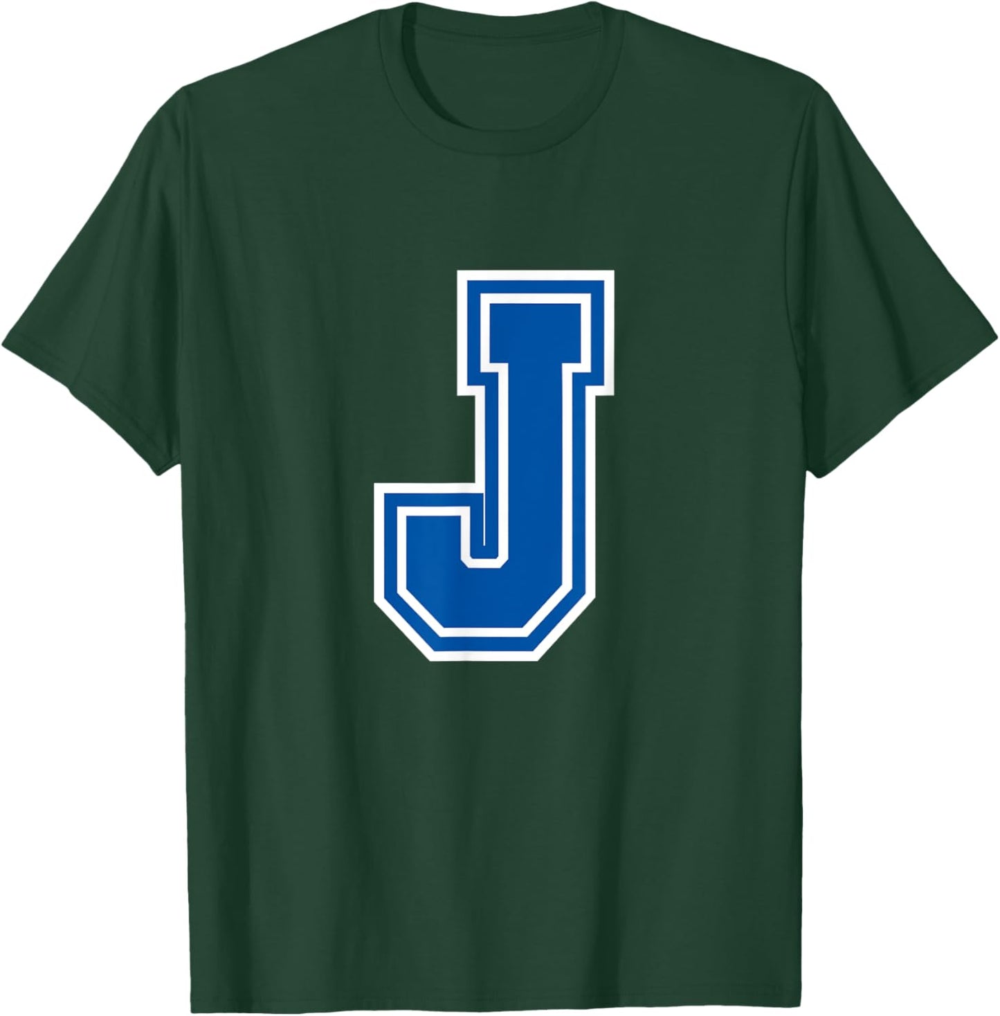 Letter J Blue Monogram Initial T-Shirt - T-Shirt | Forest