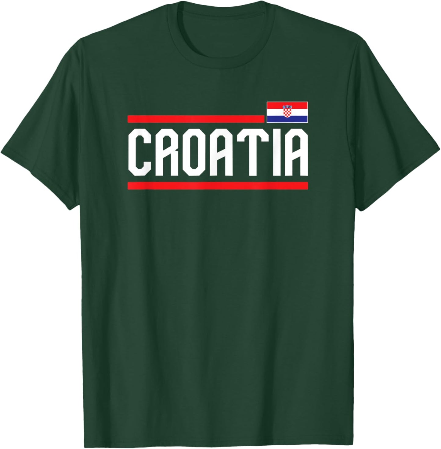 Croatia Flag Croatian Vintage Travel Souvenir T-Shirt - T-Shirt | Forest