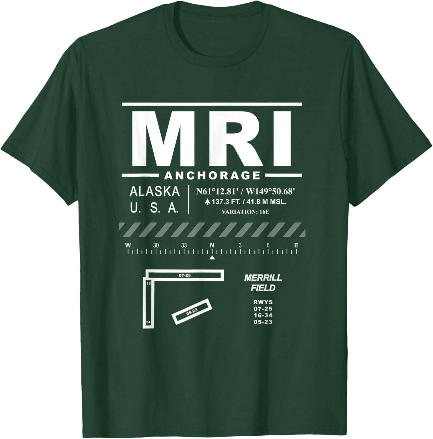 Merrill Field Anchorage Alaska MRI T-Shirt - T-Shirt | Forest