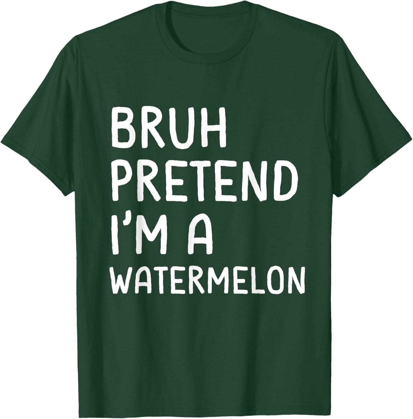 Bruh Pretend I'm a Watermelon Funny Matching Halloween T-Shirt - T-Shirt | Forest