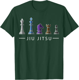 Funny BJJ Brazilian Jiu Jitsu Chess Belt Fighter MMA Gifts T-Shirt - T-Shirt | Forest