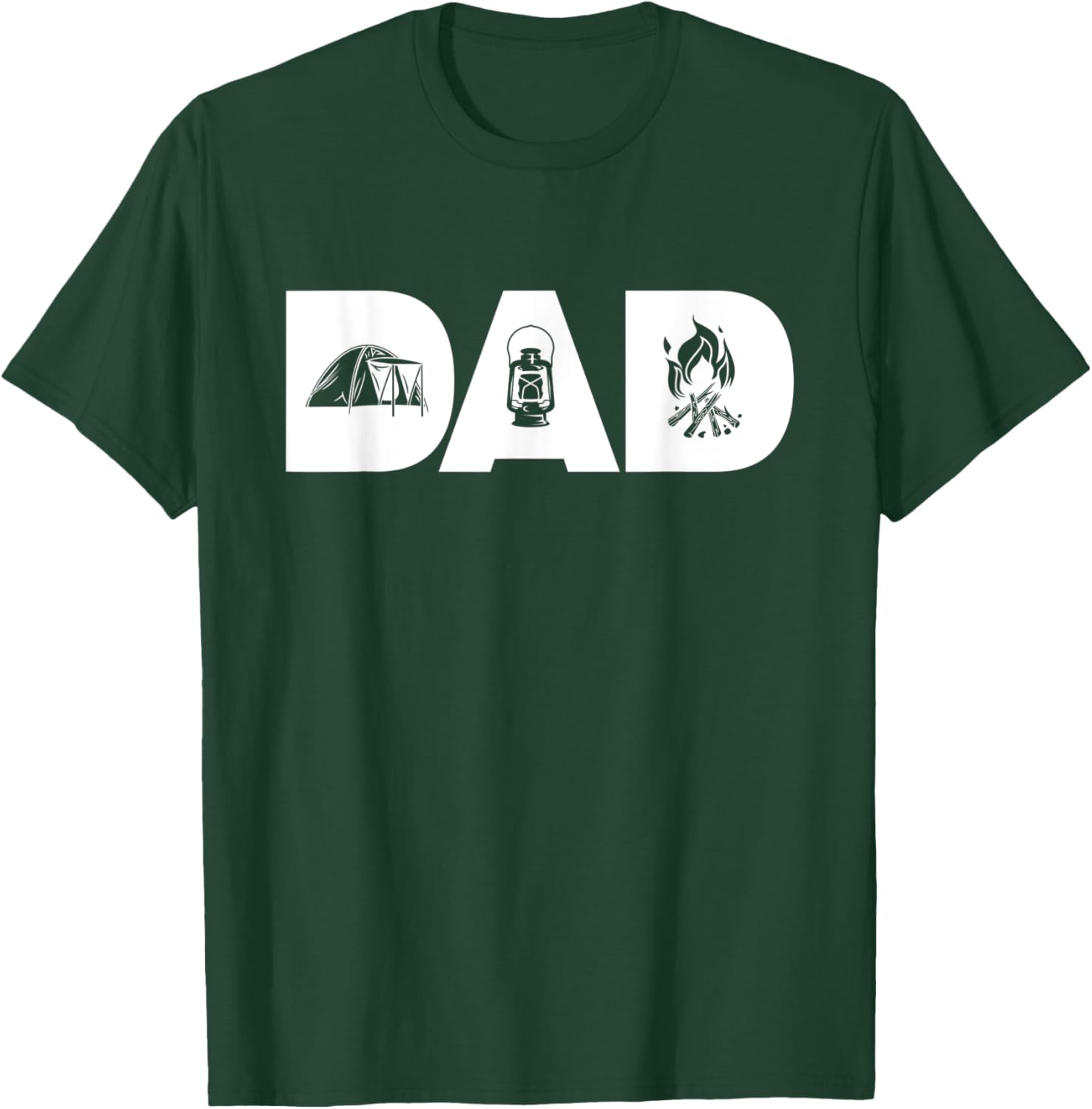 Dad The Camper Tent Camping Dad Father's Day Camper Gift T-Shirt - T-Shirt | Forest