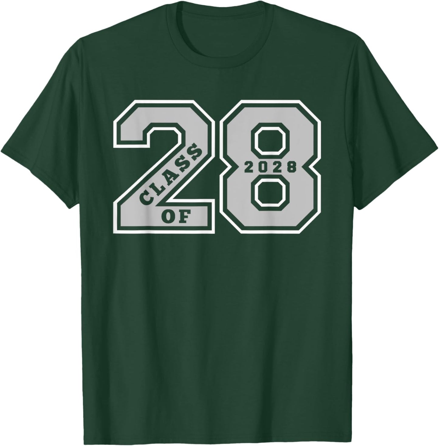 Class of 2028 - Gray Letterman Style Class of 28 Swag Gift 1 T-Shirt - T-Shirt | Forest