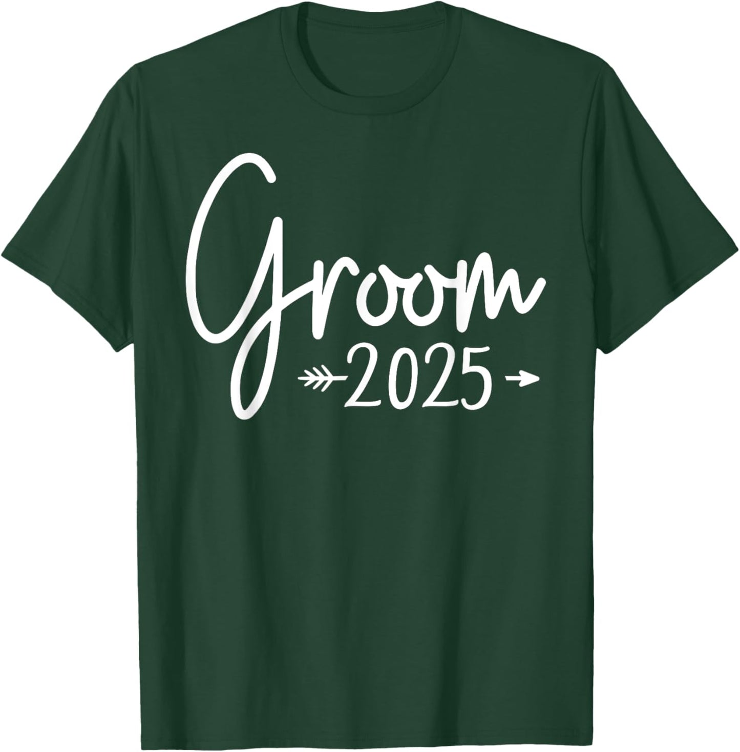 Groom Est 2025 Married Wedding Engagement Getting Ready , Small, Black T-Shirt - T-Shirt | Forest