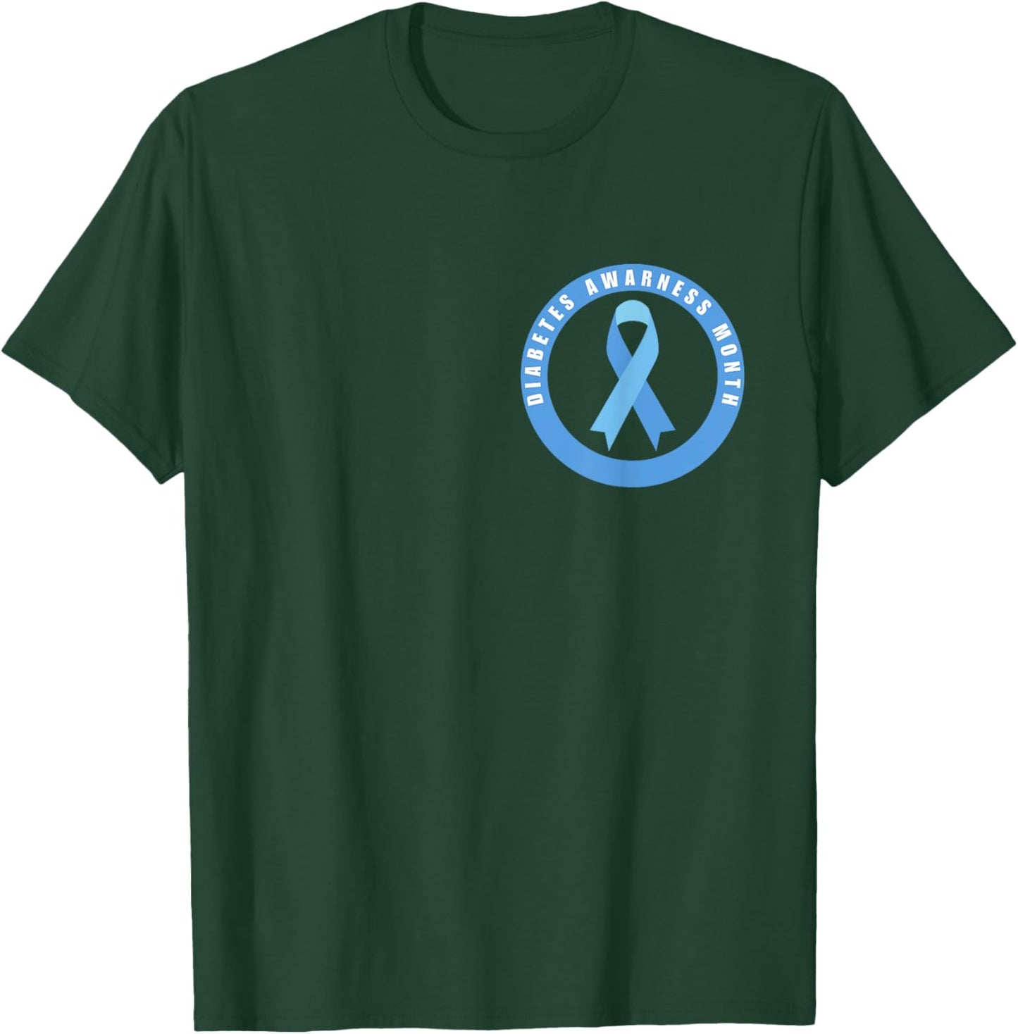 Diabetes Awareness Month Blue Love Ribbon Support T1D T2D T-Shirt - T-Shirt | Forest