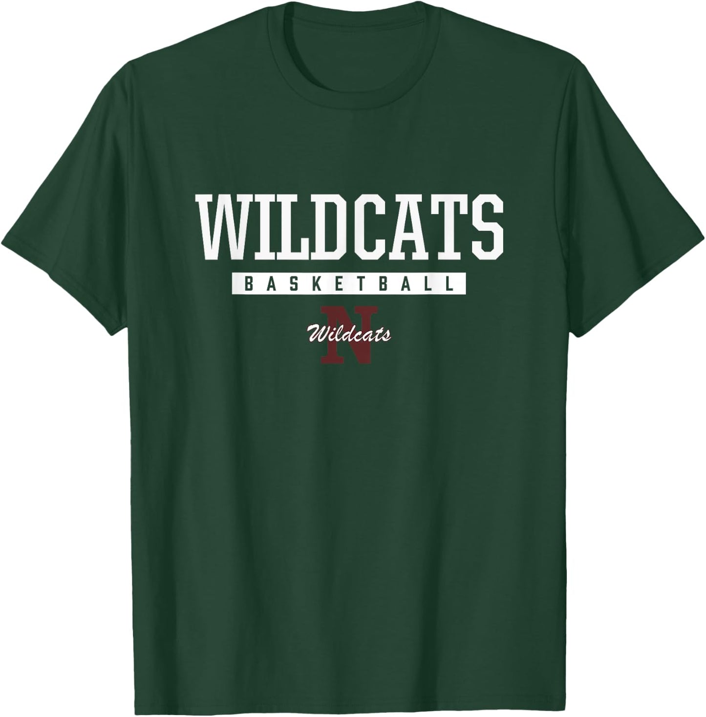 Newark Wildcats Logo Basketball HS T-Shirt - T-Shirt | Forest