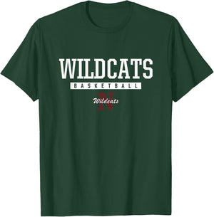 Newark Wildcats Logo Basketball HS T-Shirt - T-Shirt | Forest