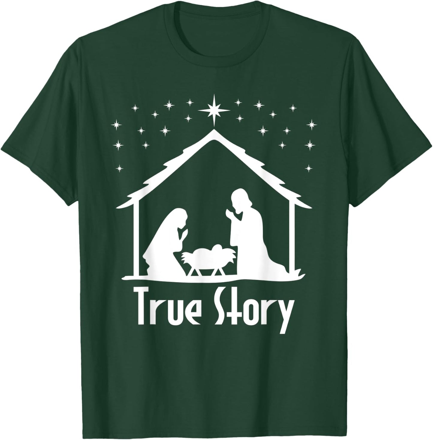 True Story of Jesus Birth Nativity Christmas Religious Gift T-Shirt - T-Shirt | Forest