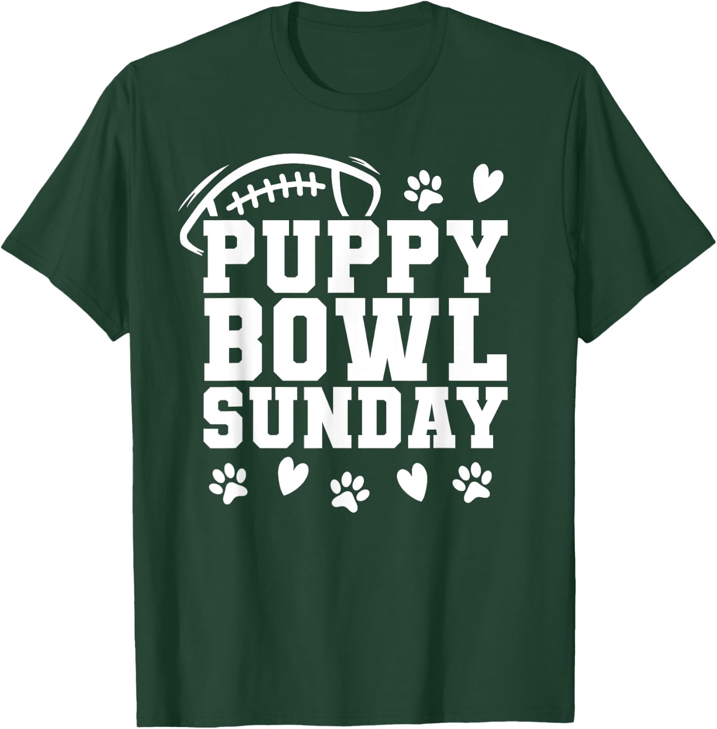 Puppy Bowl Sunday Super Football Game Party Dogs Dog Lover Men Women Kids T-Shirt - T-Shirt | Forest