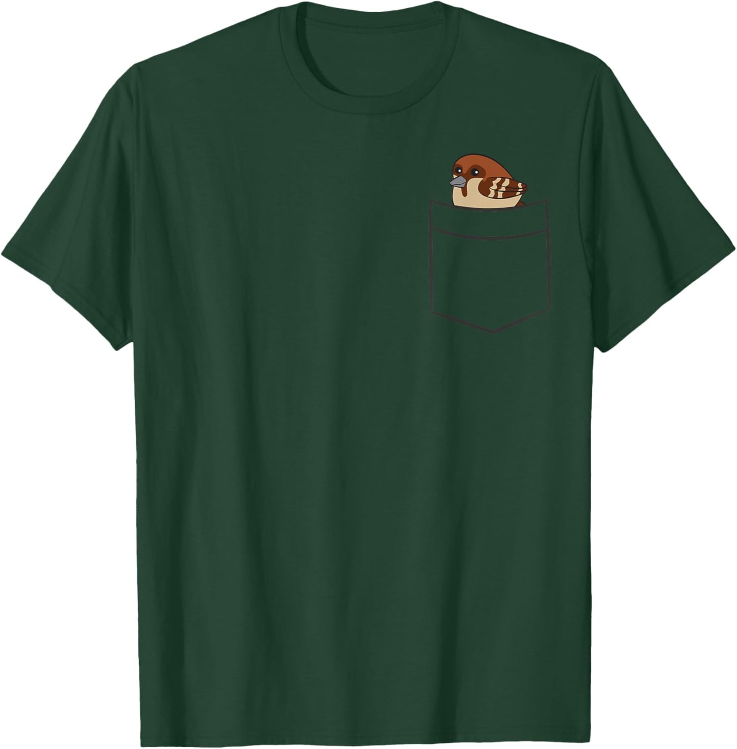 Sparrow In A Pocket Funny House Sparrow Bird T-Shirt - T-Shirt | Forest