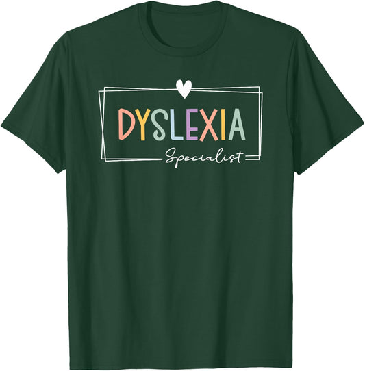 Dyslexia Specialist Teacher Dyslexia Interventionist Women Girls Kids T-Shirt - T-Shirt | Forest
