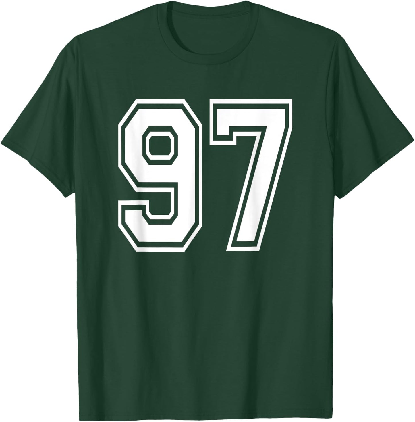 Number 97 Numbered Uniform Sports Jersey Team 97th Birthday T-Shirt - T-Shirt | Forest