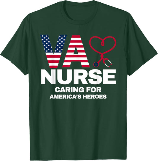 VA Nurse T Shirt Women Men | VA Nurse Shirts Men T-Shirt - T-Shirt | Forest