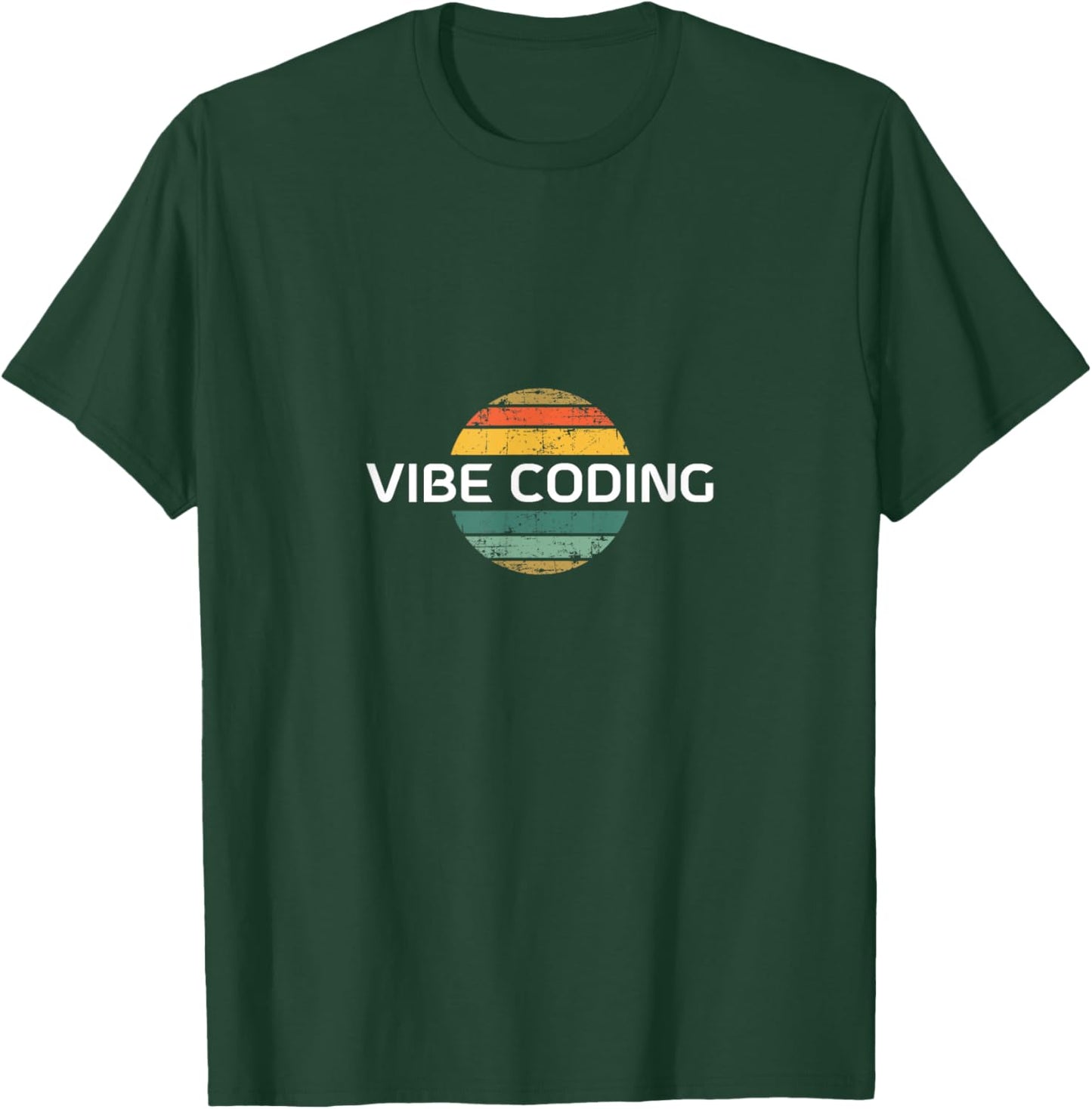 Vibe Coding - Retro Vintage Sunset T-Shirt - T-Shirt | Forest