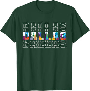Dallas City Map Landscape Texas American State Texas T-Shirt - T-Shirt | Forest