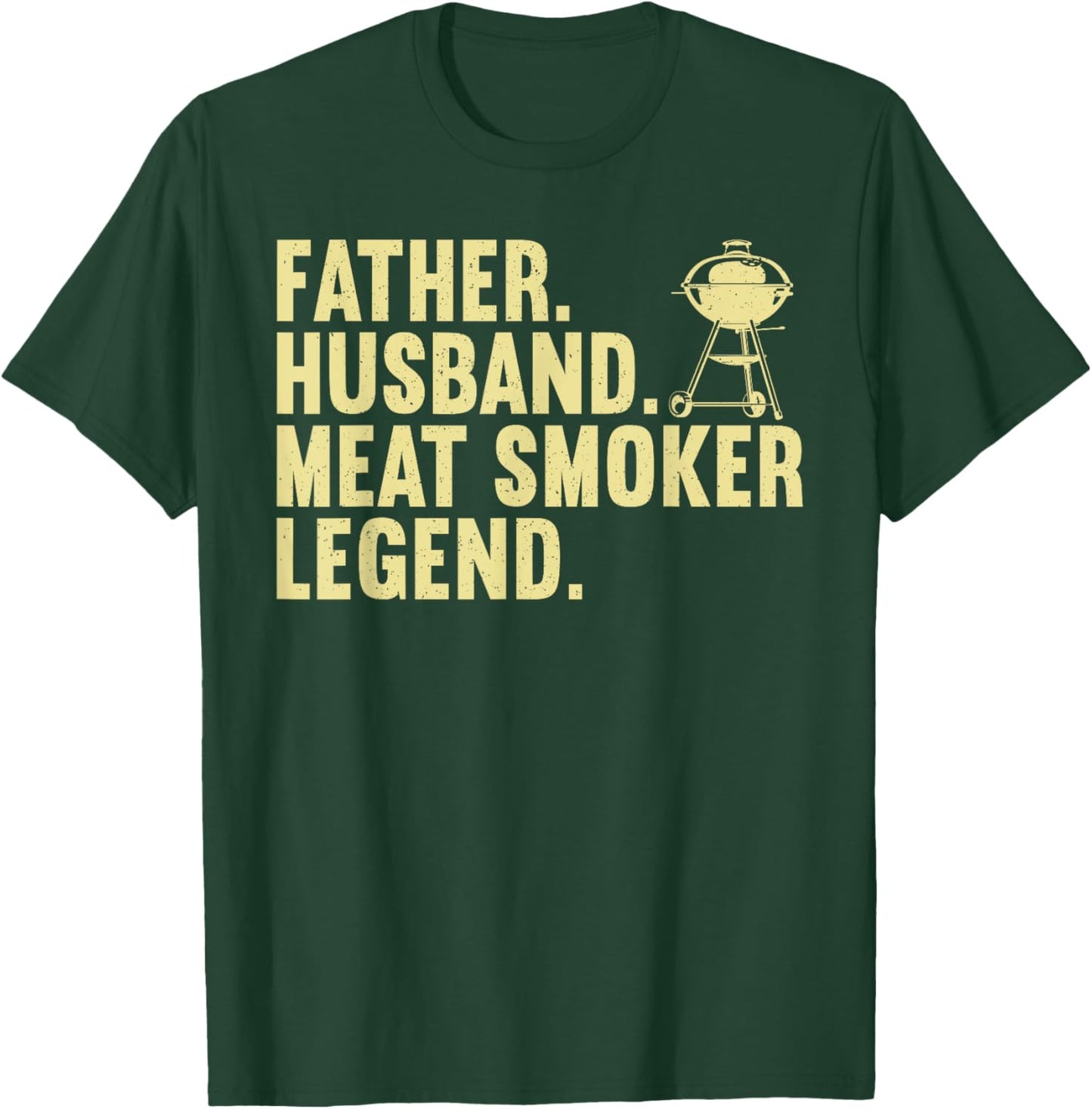 Cool Meat Smoking Art For Father Husband BBQ Meat Griller T-Shirt - T-Shirt | Forest