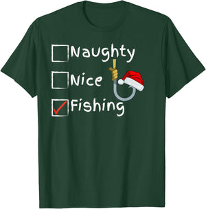 Naughty Nice Fishing T-Shirt - T-Shirt | Forest