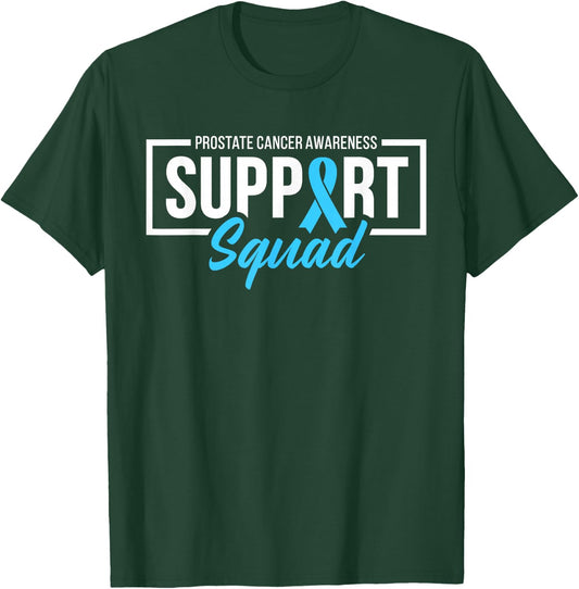 Prostate Cancer Awareness Support Squad Light Blue Ribbon T-Shirt - T-Shirt | Forest