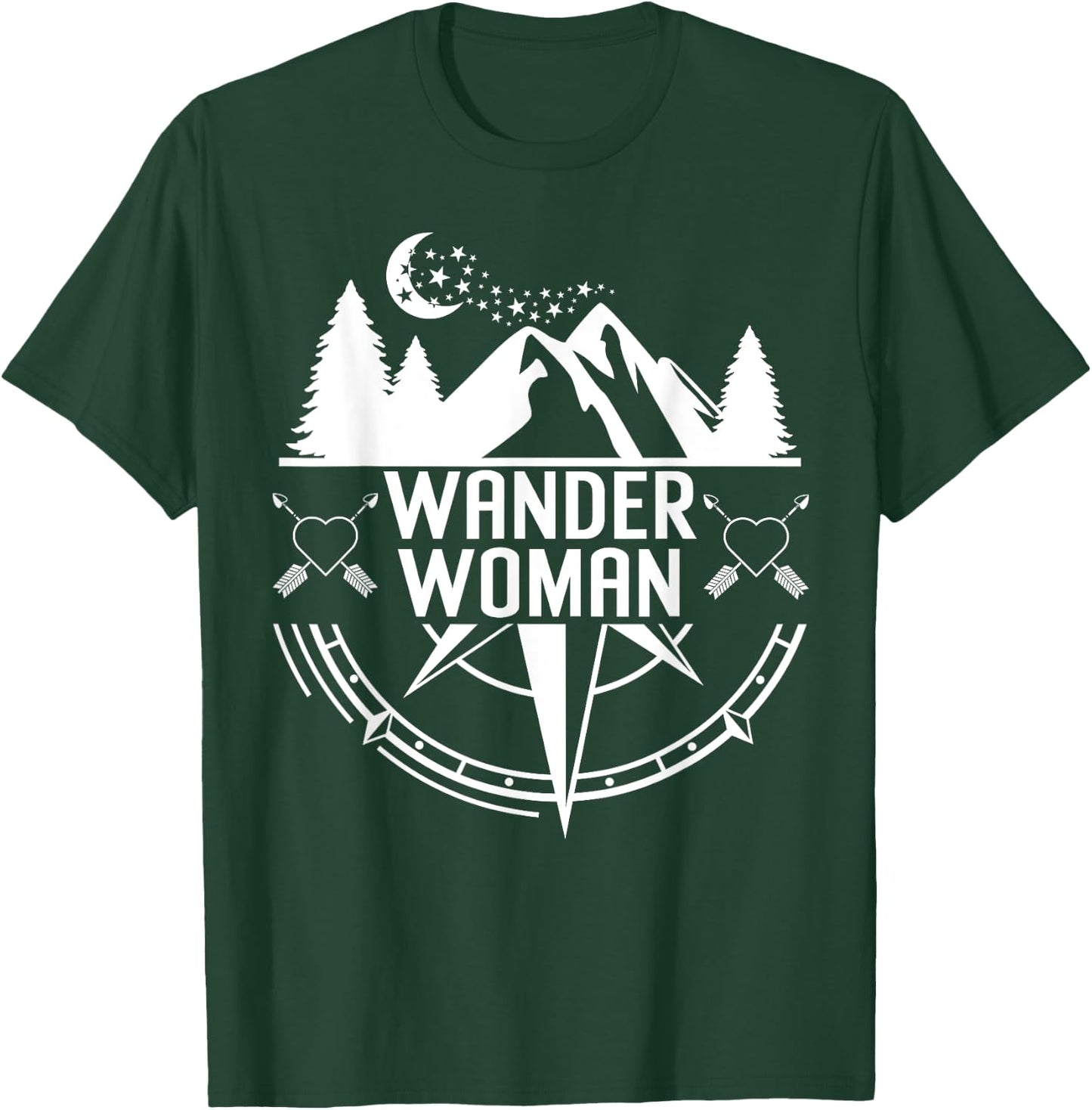 Compass Mountain Shirt ,Wander Woman Shirt,Hiking T-Shirt - T-Shirt | Forest
