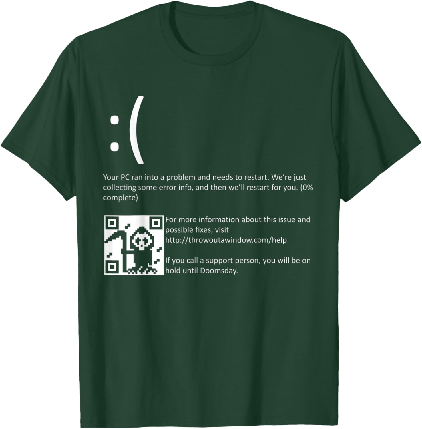 Funny Nerdy Blue Screen of Death Windows BSOD Halloween Geek T-Shirt - T-Shirt | Forest