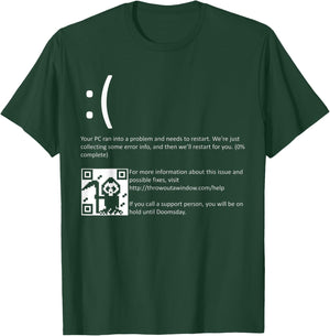 Funny Nerdy Blue Screen of Death Windows BSOD Halloween Geek T-Shirt - T-Shirt | Forest