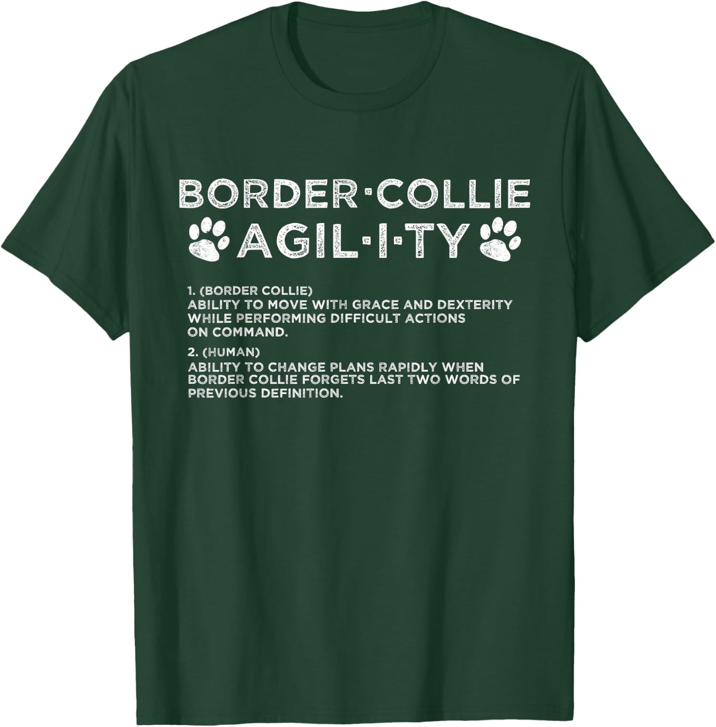 Funny Border Collie Dog Agility Training Men Women Kids T-Shirt - T-Shirt | Forest