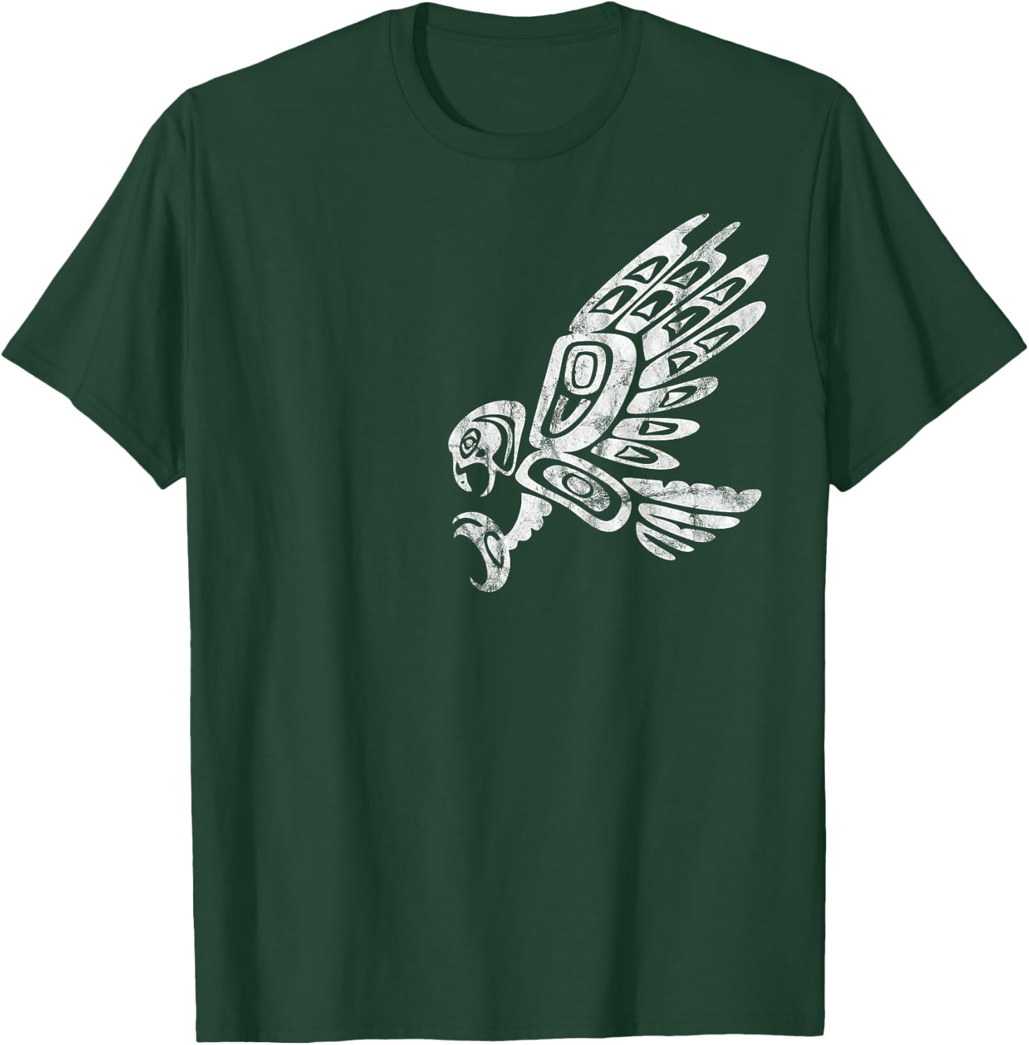 Falcon Abstract Haida Art Pacific Northwest Coast Bird T-Shirt - T-Shirt | Forest