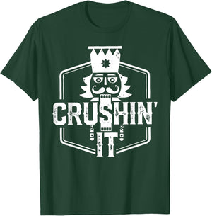 Crushin' It Nutcracker Nuts Xmas Merry Christmas Pajamas T-Shirt - T-Shirt | Forest