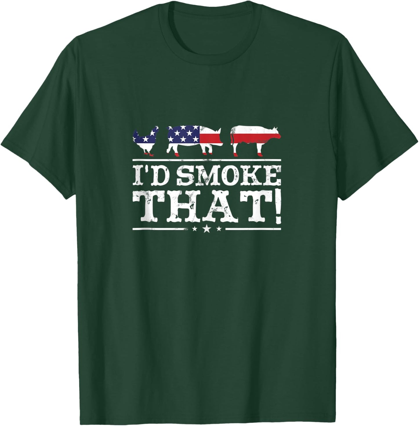 Funny BBQ Shirt I'd Smoke That Meat Pitmaster Grill Gift T-Shirt - T-Shirt | Forest