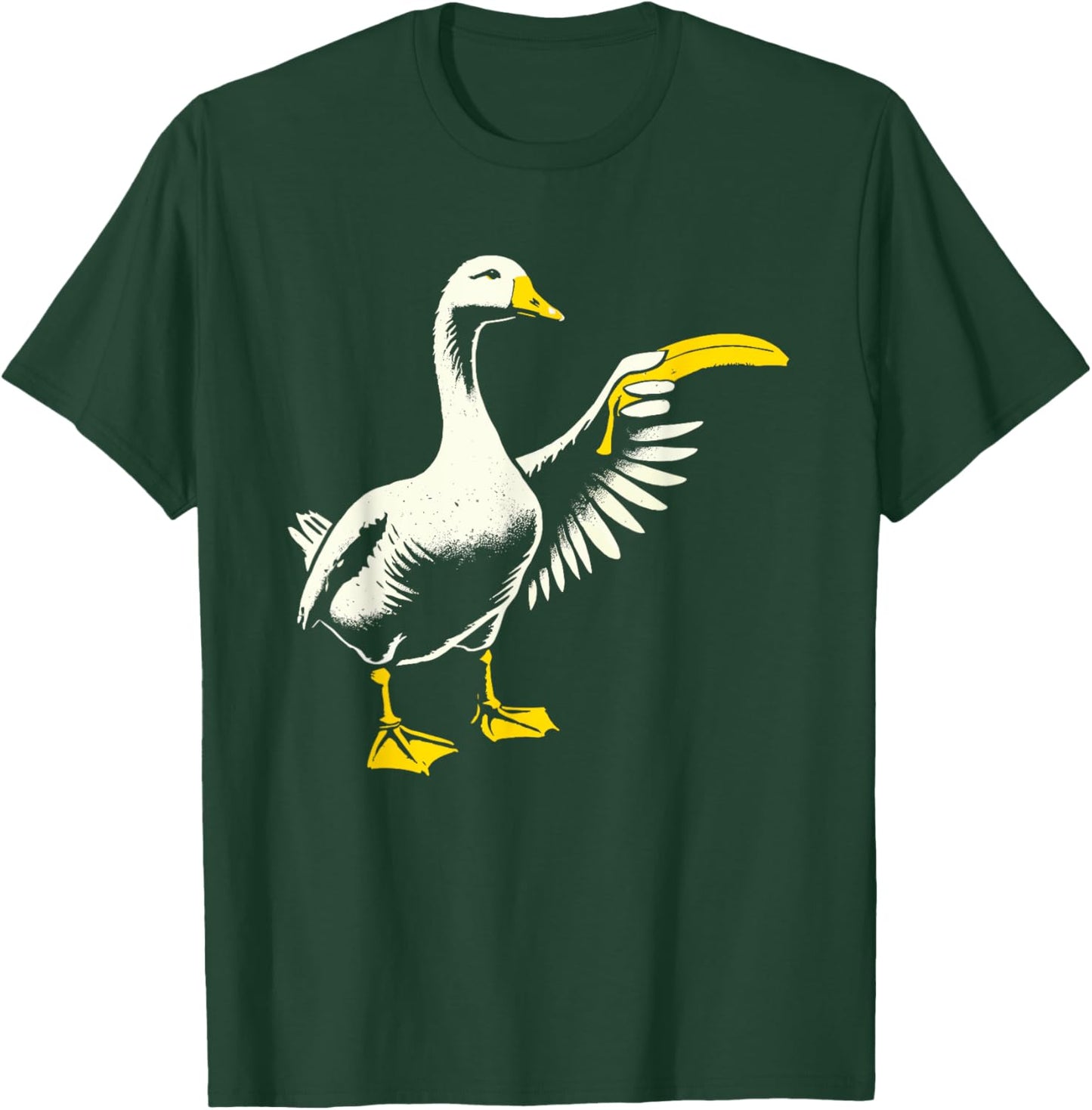 Silly Goose with Banana Meme Novelty Funny Goose T-Shirt - T-Shirt | Forest