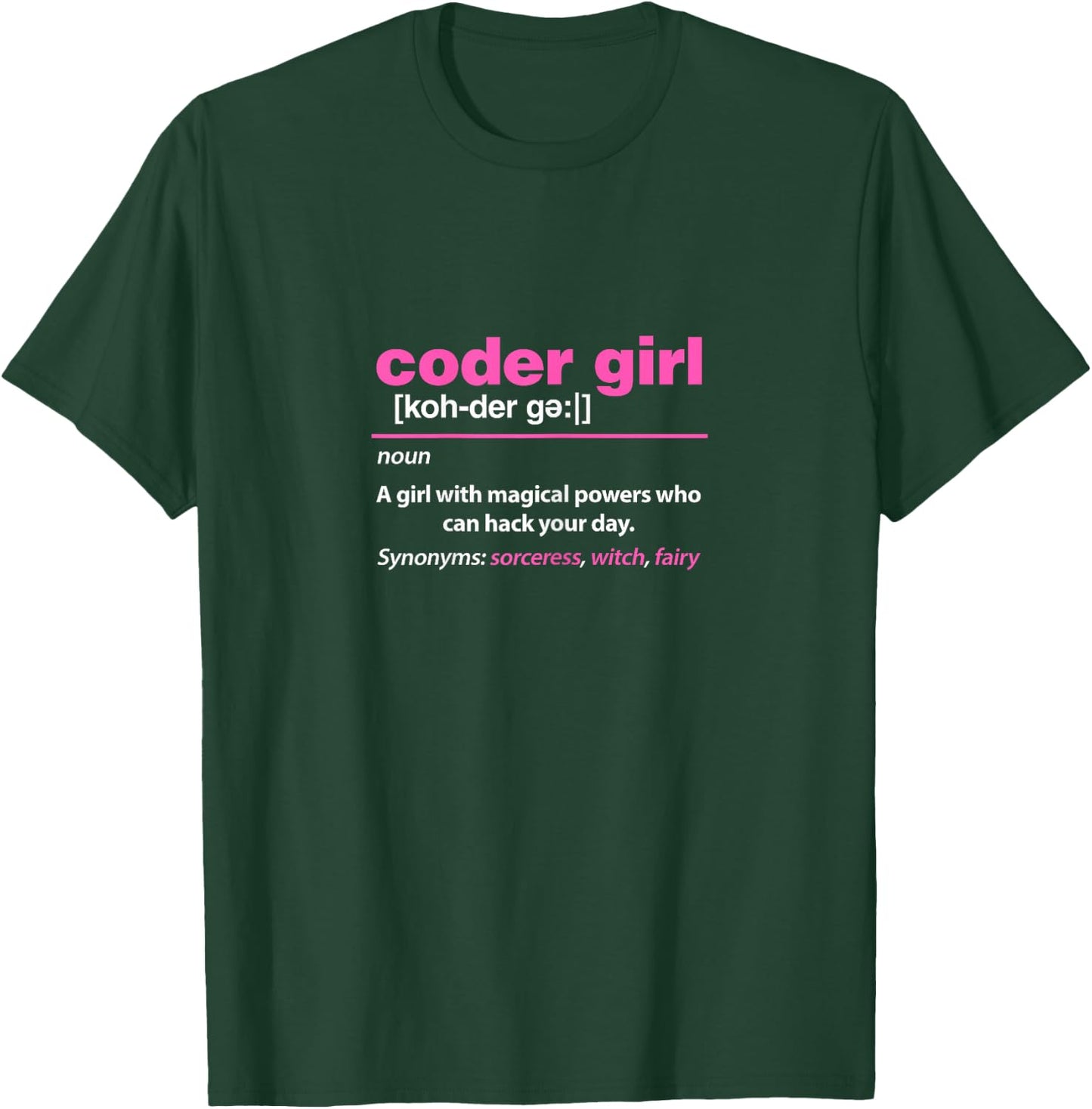 Coder Girl Programmer Programming Coding Funny Definition T-Shirt - T-Shirt | Forest