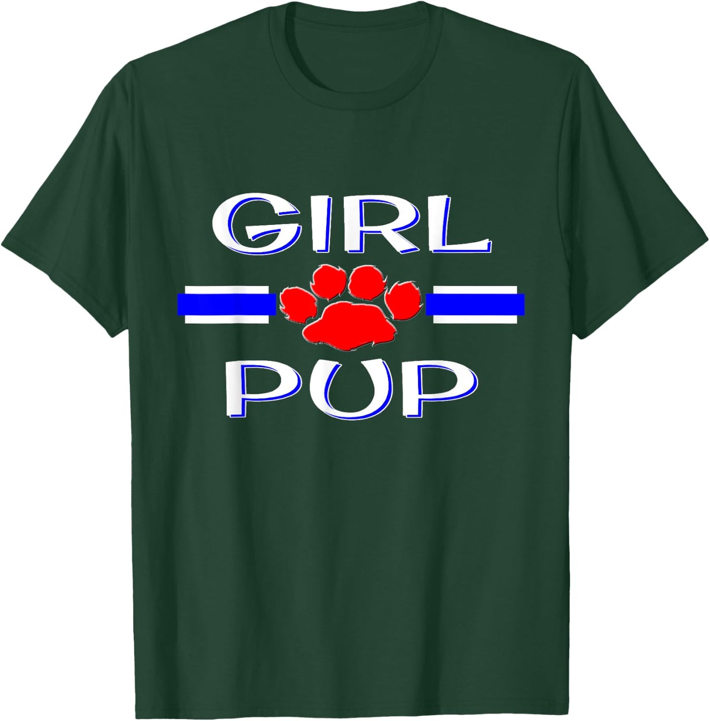 Girl Pup Play Gear, Human PetPlay Gift, BDSM Puppy Fetish T-Shirt - T-Shirt | Forest