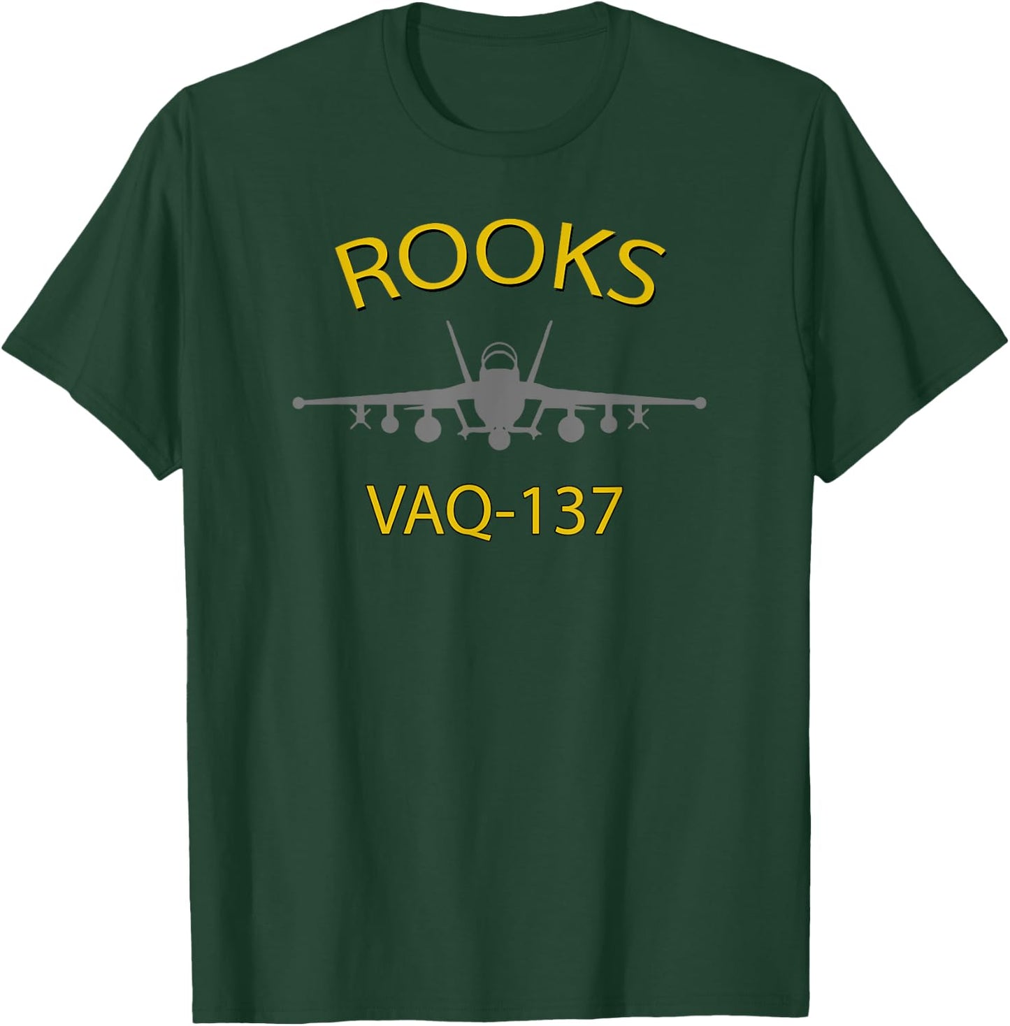 VAQ-137 "Rooks" EA-18 Growler Jet Squadron T-Shirt - T-Shirt | Forest