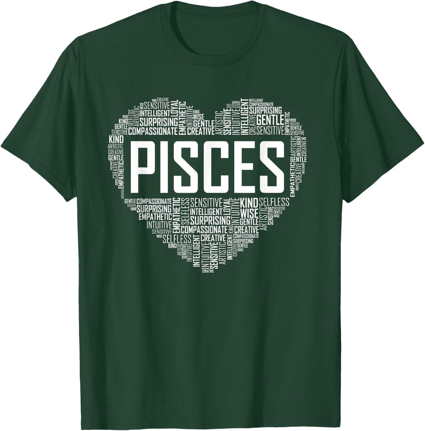Love Pisces Characteristics Co Pisces Zodiac Traits Horoscope Astrology Sign Gift Heart T-Shirt - T-Shirt | Forest