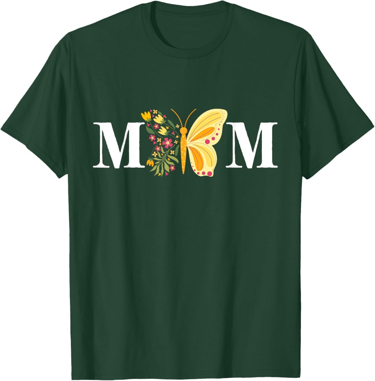 Mother's Day Butterfly Mom Mommy Mama Cute Insect Flower T-Shirt - T-Shirt | Forest