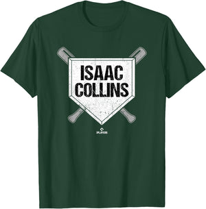 Homeplate Gameday Isaac Collins Prospect Baseball Fan Gear T-Shirt - T-Shirt | Forest