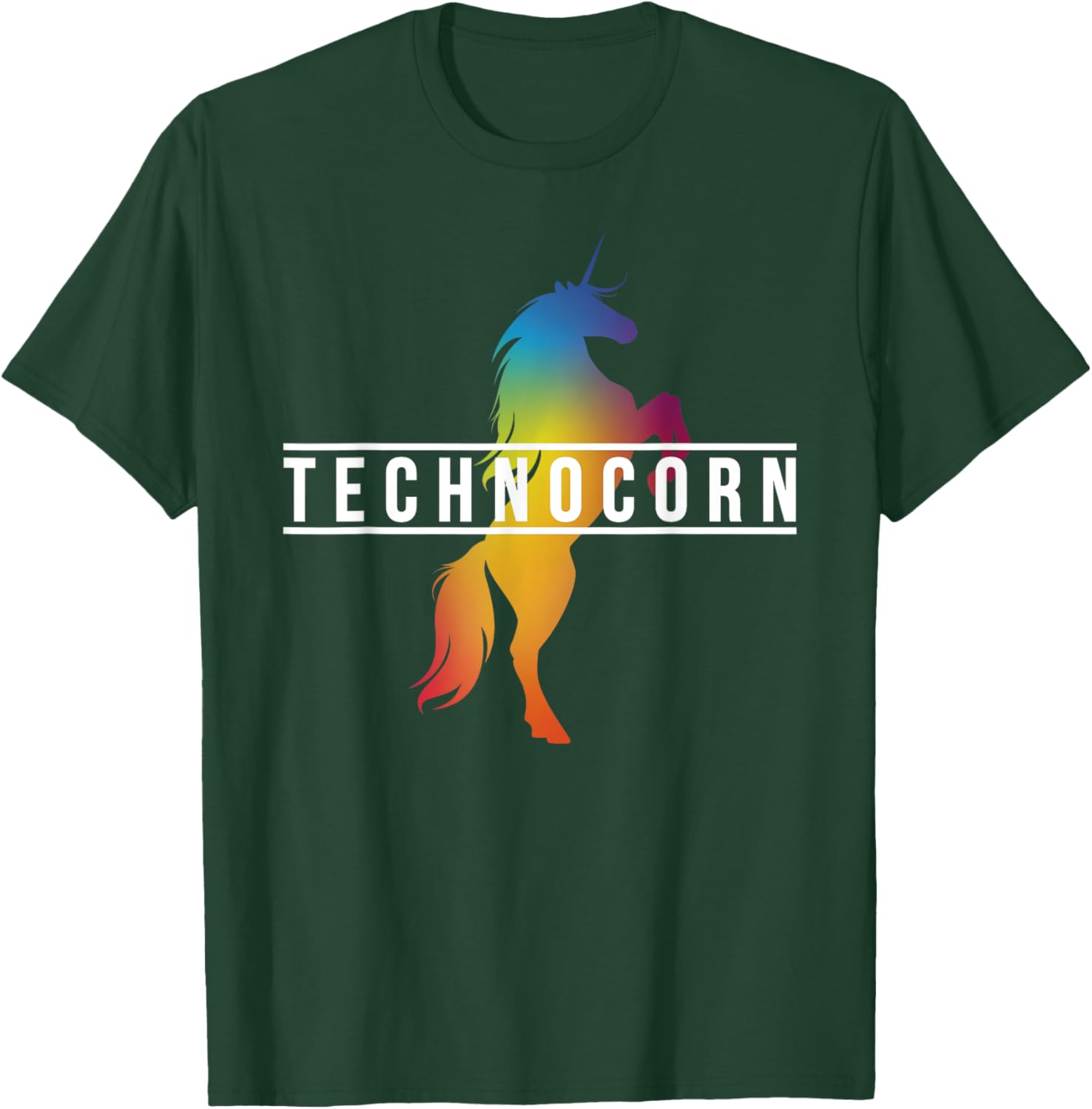 Dj I Technocorn I Techno Raver Music Festival Unicorn T-Shirt - T-Shirt | Forest
