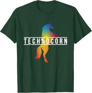 Dj I Technocorn I Techno Raver Music Festival Unicorn T-Shirt - T-Shirt | Forest