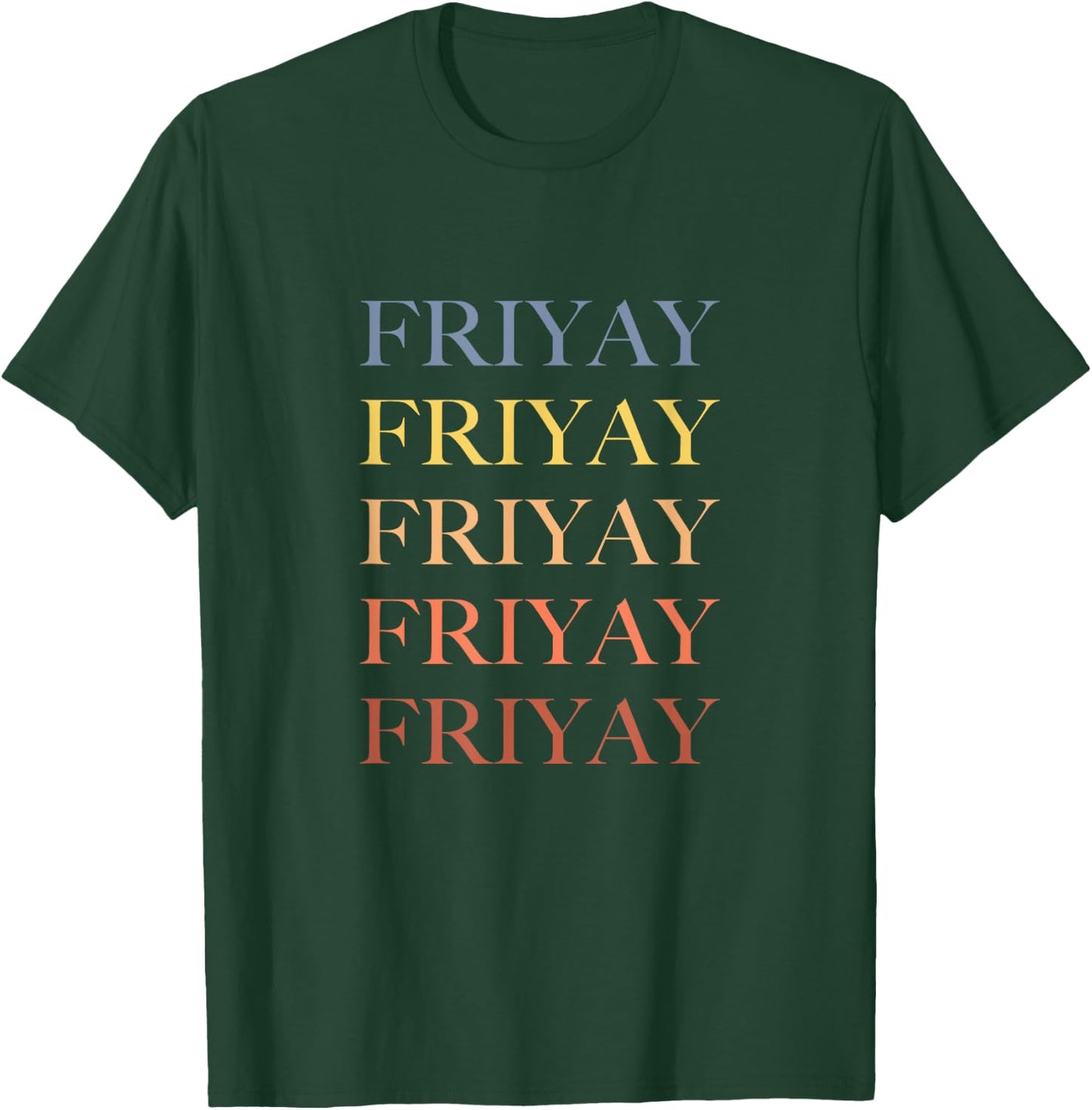 FRIYAY Retro Rainbow T-Shirt - T-Shirt | Forest