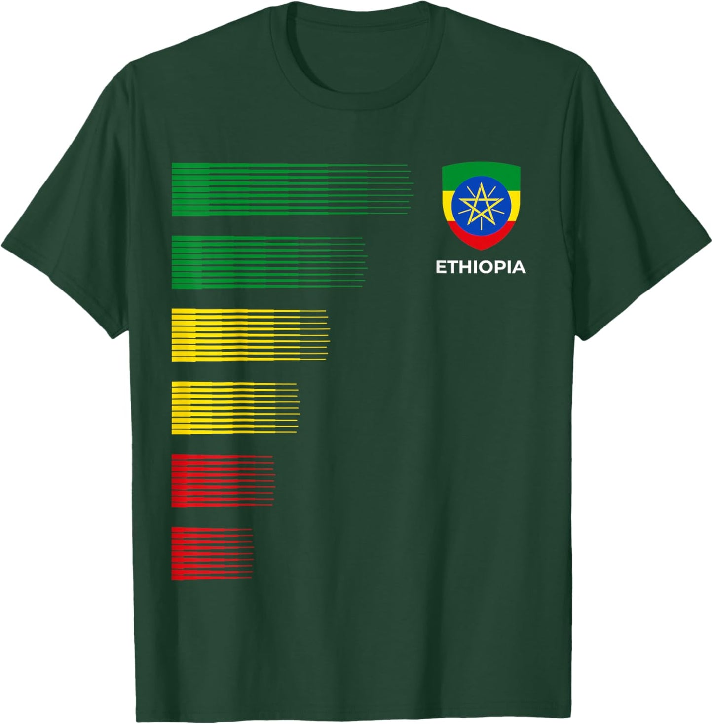 Ethiopia Flag Emblem Patriotic Ethiopian National Pride T-Shirt - T-Shirt | Forest