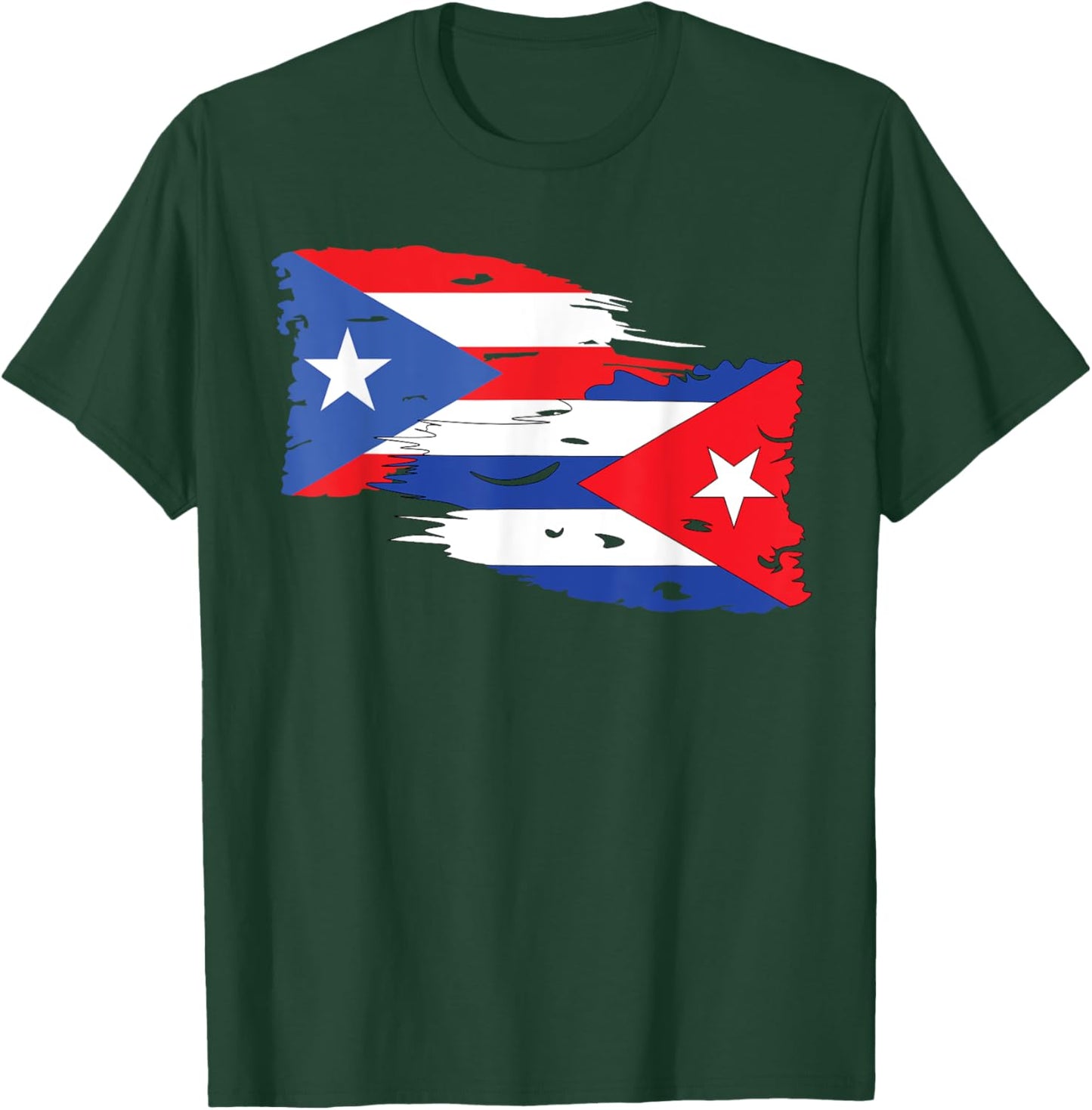 Cuban Puerto Rican Puerto Rico Flag Cuban Flag Pride T-Shirt - T-Shirt | Forest