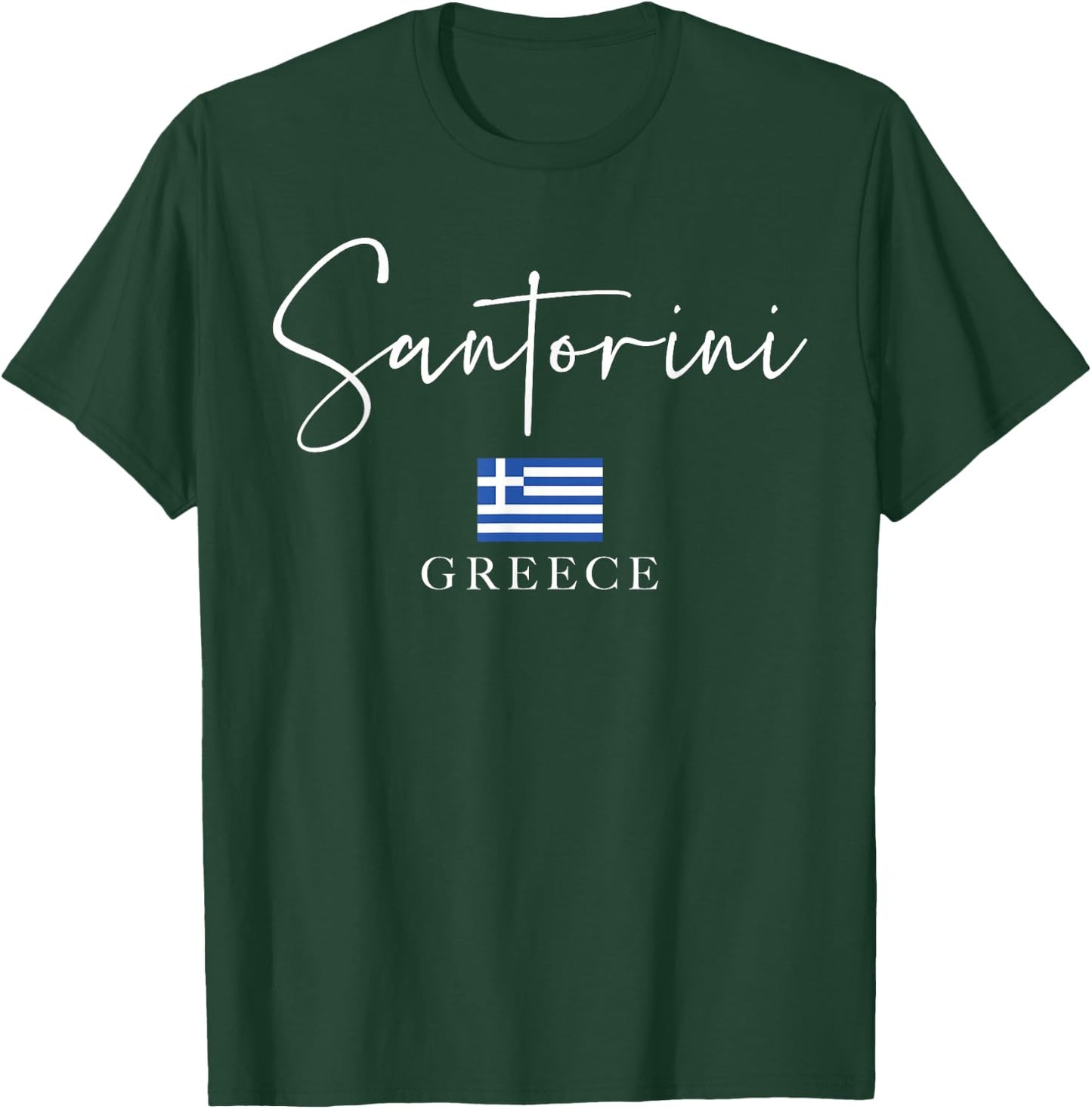 Greece Flag Vacation - Island Santorini T-Shirt - T-Shirt | Forest