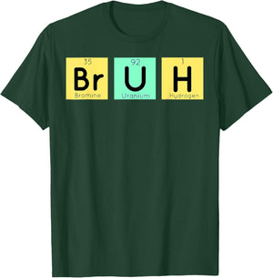 Bruh Meme Funny Saying Bro Boys Men Elements Periodic Table T-Shirt - T-Shirt | Forest