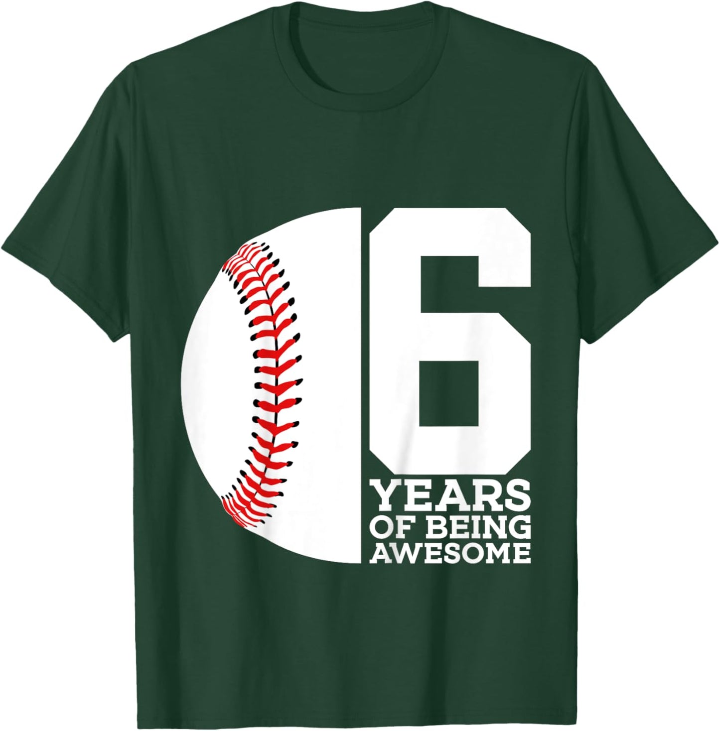 6 Years of Being Awesome 6th Birthday Baseball T-Shirt - T-Shirt | Forest