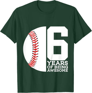 6 Years of Being Awesome 6th Birthday Baseball T-Shirt - T-Shirt | Forest