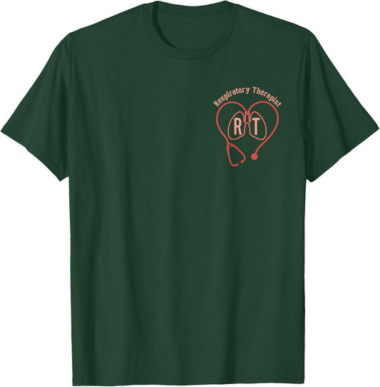 Respiratory Therapist RT Therapy Care Week Breathing T-Shirt - T-Shirt | Forest