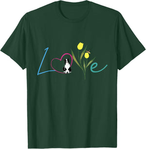 Cute Flower Border Collie Dog T-Shirt - T-Shirt | Forest