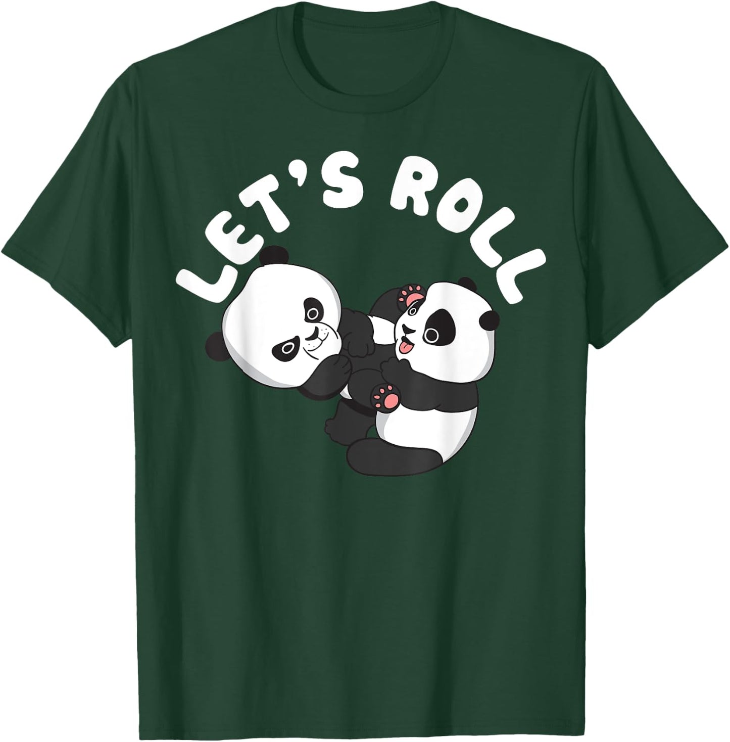 BJJ, Brazilian Jiu-jitsu Let's roll like Panda bear T-Shirt - T-Shirt | Forest