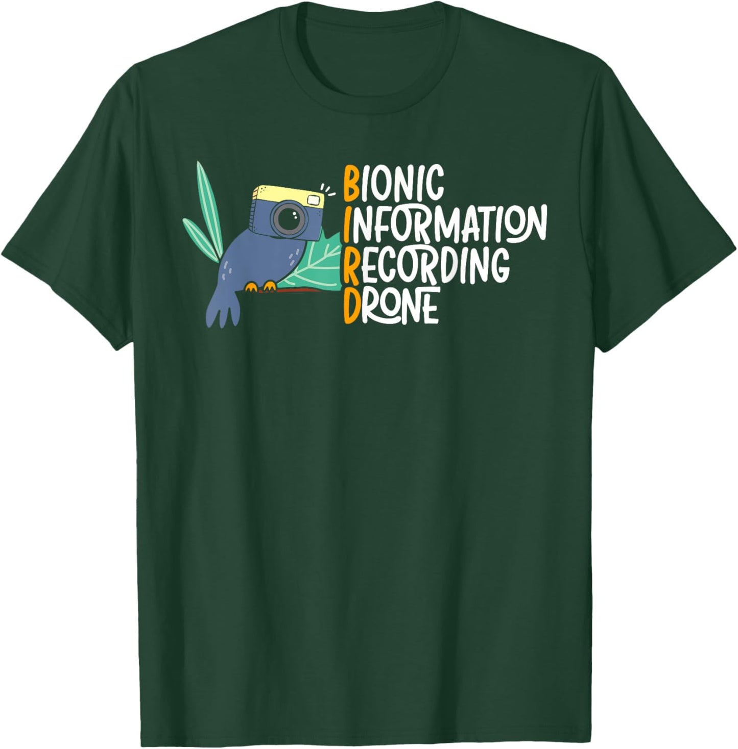 Bionic Information Recording Drone Bird Conspiracy Theory T-Shirt - T-Shirt | Forest
